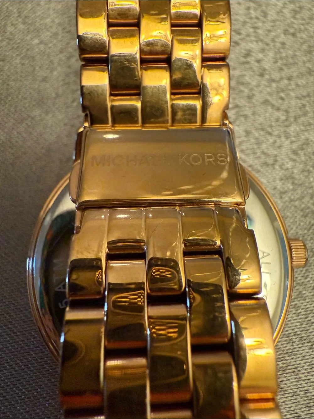 Michael Kors Rose Gold Tone Crystal Bezel Bracelet Watch